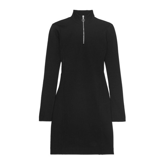 Ninety Percent Stretch Mini Dress Mock Neck Zipper - Picture 4 of 5